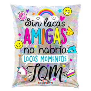 20" Colorful "Amigas Locas" Spanish Balloon - Dope Balloons