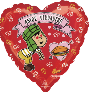 18" Heart "Amor Verdadero" El Chavo Spanish Balloon - Dope Balloons