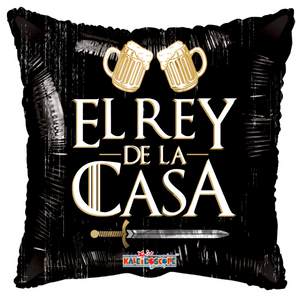 18" Black "El Rey de la casa" Spanish Father's Day Balloon - Dope Balloons