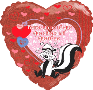 18" Heart "Mi que se yo" Pepe Le Pew Spanish Balloon - Dope Balloons