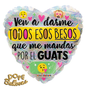 18" Heart "Por el Guats" Spanish Balloon - Dope Balloons