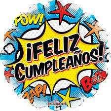 18" Comics "Feliz Cumpleaños" Spanish Birthday Balloon - Dope Balloons