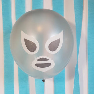 10" Latex Metalic Silver El Santo Balloon & Greeting Card - Dope Balloons