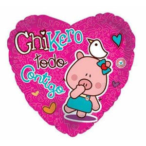 18" Pink Heart "Chikero todo Contigo" Spanish Balloon - Dope Balloons